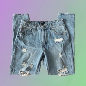 Distressed mom jeans, 90s style